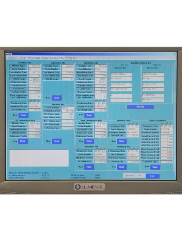 2008 Lumenis LUME1 IPL LumeOne Lume One w Universal Handpiece
