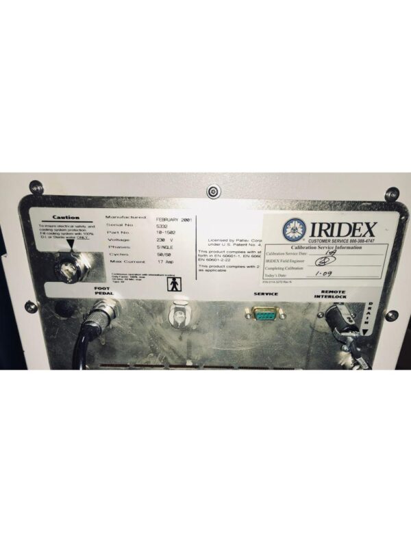 2001 Laserscope Lyra Iridex Nd Yag w/ CoolSpot 5mm HandPiece Hair Removal